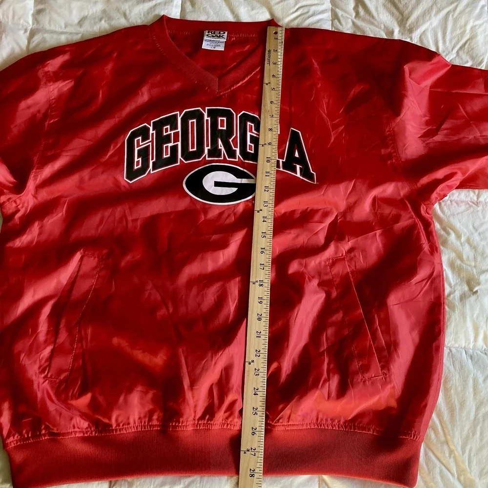 Vtg Red Oak Sportswear Georgia Bulldogs Pullover Windbreaker Jacket Mens L EUC